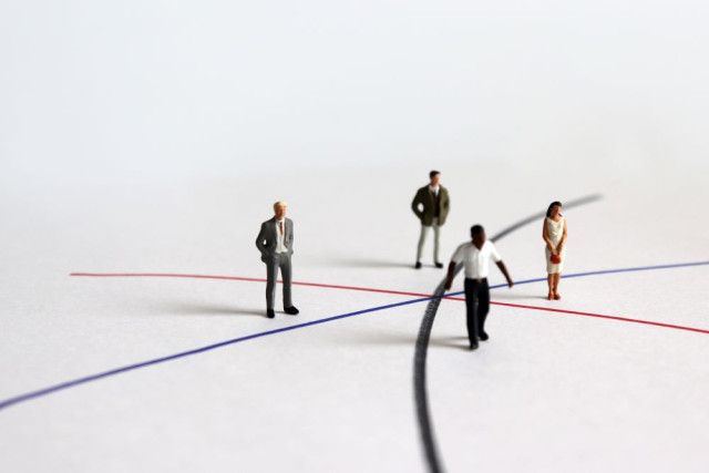people with lines